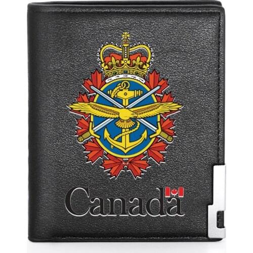 Fashion Coat of arms of Canada Printing Mens Wallet Leather Purse For Men Credit Card Holder Short Slim Wallet Pocket