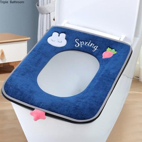 European Style Soft Type Toilet Mat Universal Lovely Keep Warm Waterproof Washable Plush Toilet Set Home Bathroom Accessories