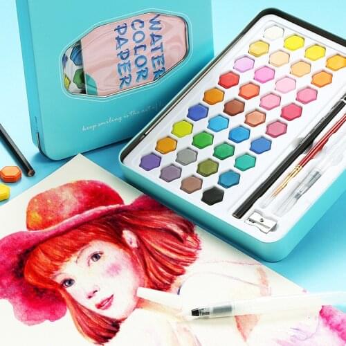 36-Colors Watercolor Painting Set Student Graffiti Hand-Painted Watercolour Solid Pigment Art Supplies profession For Drawing