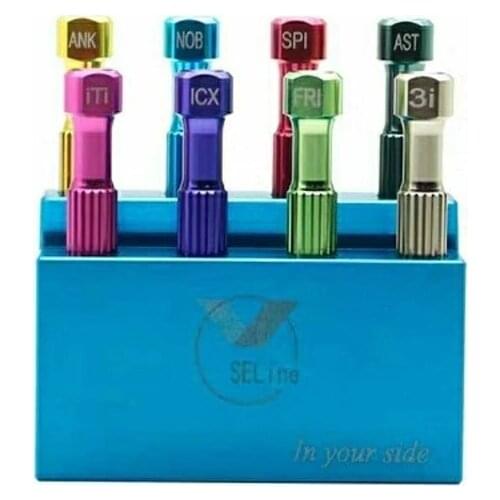 8Pcs Dental Lab Implant Screw Driver Kit Technician Abutment Implant Tools Set with Steel Holder Box