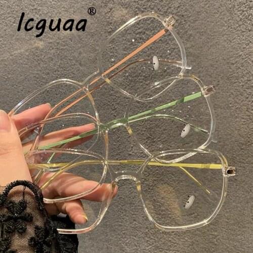 Irregular Square Anti-blue Glasses Retro Irregular Flat Mirror Male Female Optical Myopia Frame
