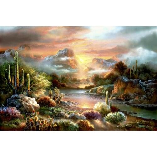 Hand painted natural Paintings Sunset Splendor modern landscapes beautiful picture for room decor