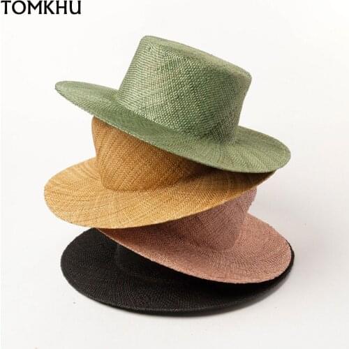 New Custom Flat Top Treasure Straw Hat Classical Sun Hats For Women Female Summer Fashion Outdoor Travel Casual Sun Hat Quality