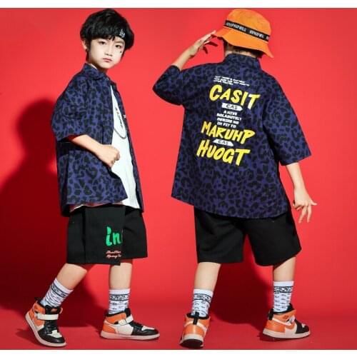 Hip Hop Streetwear For Boys Summer Steet Dance Competition Costume Children Catwalk Show Cheerleading Stage Clothing YS1970