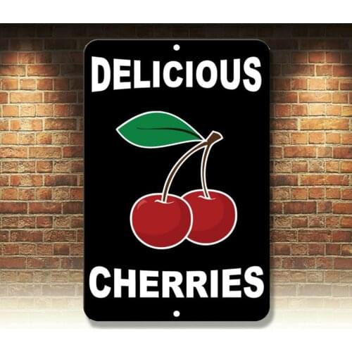 Delicious Cherries Novelty Funny Metal Sign 8 in x 12 in