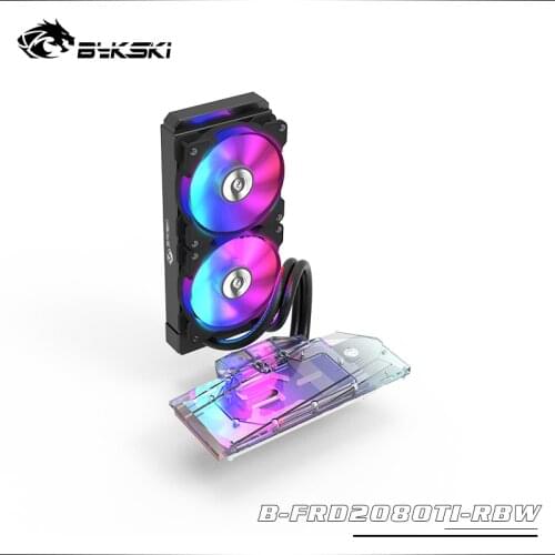 BYKSKI GPU Water Block for NVIDIA GeForce RTX 2080Ti/2080 Founders Edition With 240mm Radiator / PUMP / 2pcs Fan A-RGB LED Light