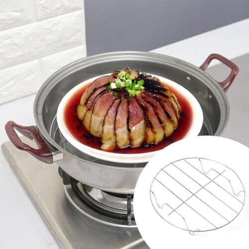 1pc Cooking Rack Round 304 Steel Baking And Cooling W Rack Rack Tool Steaming Stand Microwave Cookware Kitchen Q0V9