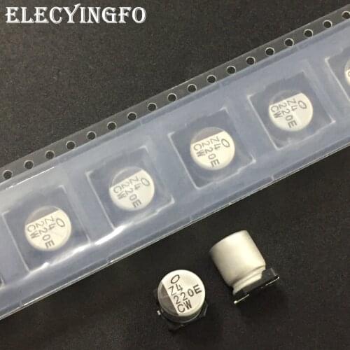 10pcs 220uF 25V NICHICON CW Series 8x10mm Chip Type 25v220uf SMD Aluminum Electrolytic Capacitor