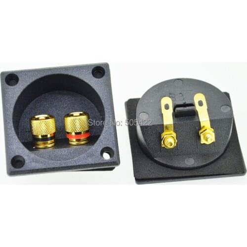 2PCS Audio Amplifier Speaker Cabinet Gold Binding Post terminal box connector board 57*57mm