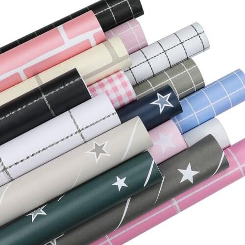 3D Wallpaper Geometric Brick Star Wall Sticker Pastoral Flower Waterproof Self-Adhesive Wallpaper Living Room Bedroom Decor Film