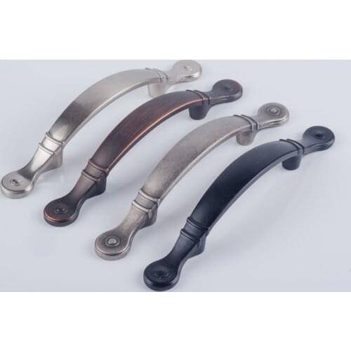 76mm American retro style ORB antique iron kitchen cabinet cupboard dresser door handle brushed nickel black drawer pull 3"