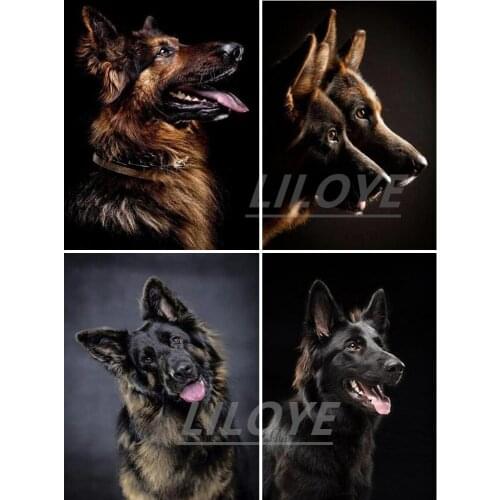 Dog Full Square/Round 5D DIY Diamond Painting German Shepherd Pictures 3D Embroidery Mosaic Cross Stich Kit Stickers Decor DF529