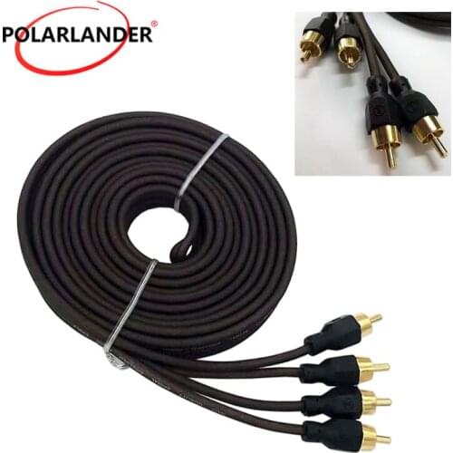 Car Audio Power Cable 5m Wire Audio Cable Line RCA Phono Y Splitter Lead Adapter Cable Connector