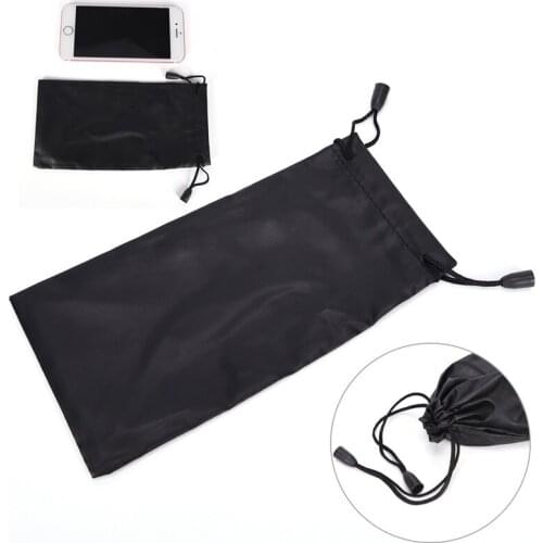 3Pcs DIY Porable Soft Cloth Microfiber Pouch Eyewear Bag Case For Travel Sunglasses Glasses Black