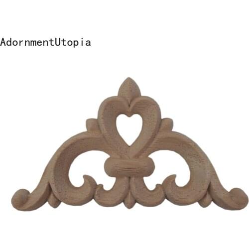 Ornamental Retro Decor Antique Rose Flower Wooden Cabinet Doors Corner Wood Applique Wood Decal Wood Craft Wooden Mouldings