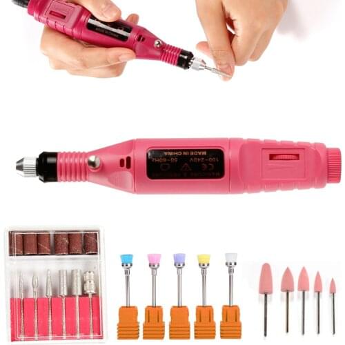 Nail Drill Electric Apparatus for Manicure Gel Cuticle Remover Milling Silicone Drill Bits Pedicure Polishing Brush for Varnish