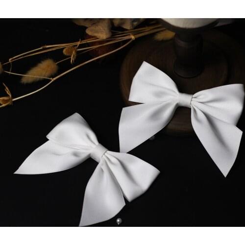 Simple Elegant Sweet Princess Girl Women Hairpin with Big Satin Bow for Wedding Travel Studio Photo Prop Daily Life 2PS HP104