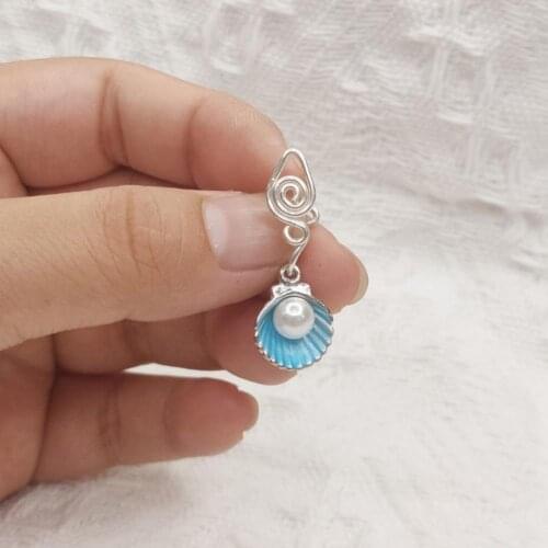 White Sea Ocean Ariels Pearl Shell L-Shaped Nose Ring Sexy Jewelry Gift For Women