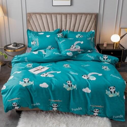 Black heart home bedding set bed linen set heart printed Duvet cover set classic bed cover sheet pillowcase camel bed set45