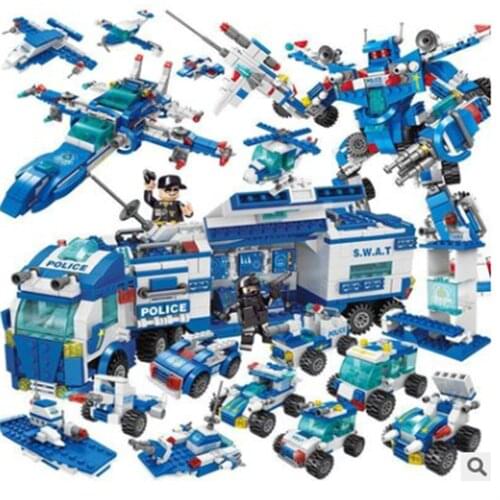 Boy building block aircraft carrier warship model puzzle assembled ocean patrol warship boy gift toy