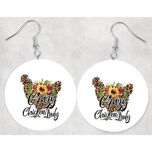 Leopard Chicken Earrings Leather Earrings Triple Layer Glitter Lightweight Earrings Gifts