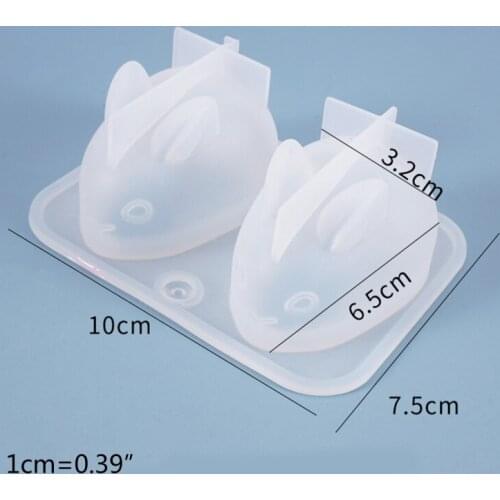 Cute 3D Rabbit Pendant Casting Silicone Mould DIY Craft Crystal Epoxy Resin Mold F3MF