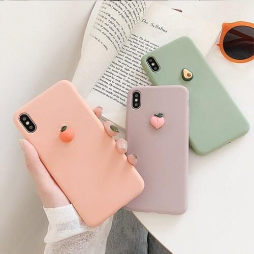 Cute 3D Fruit Peach Case for Xiaomi 5X 6X 8 Lite 9 SE 9T Pro Mi 10 Pro Banana Soft TPU Cover
