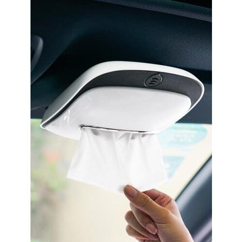 2021 June new Car tissue box Car sun visor hanging type drawer Instrument pedestal paper towel pump