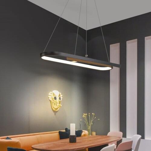 New Design Dining Room Pendant Light Modern White Black Aluminum Ceiling Hanging Lamp for Kitchen Island Office Shop Led Lustre