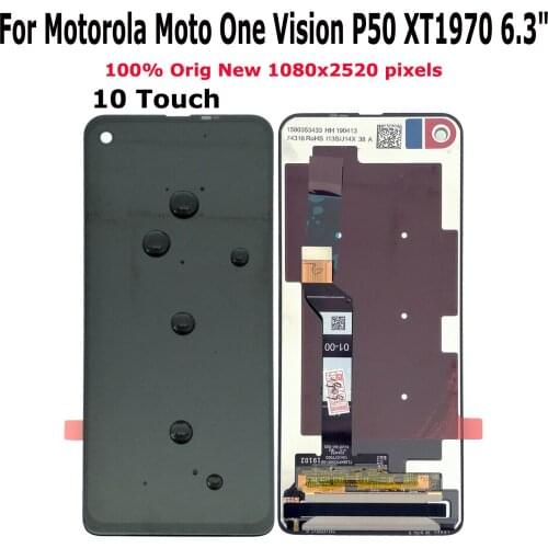 Original 6.3" For Motorola Moto One Vision P50 XT1970 LCD Display Touch Screen