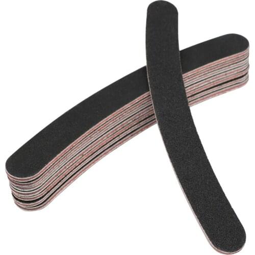 10pcs/lot Black Curved Nail Files Buffer Nail Art Manicure pedicure 100/180 Polishing Buffer Tools Wholesale High Quantity
