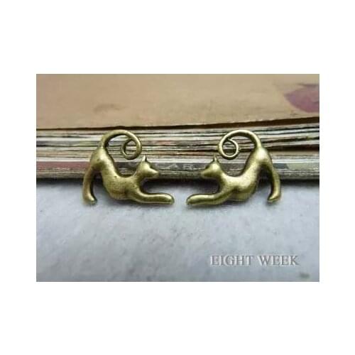 Zinc alloy pendant jewelry accessories diy handmade material charms The ancient bronze 15 x17mm angry cat