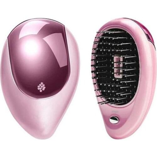 Portable Mini Electric Hair Comb Brush Hair Straightener Brush Negative Ion Comb Anti-static Massage Straight Hair Comb 20#825