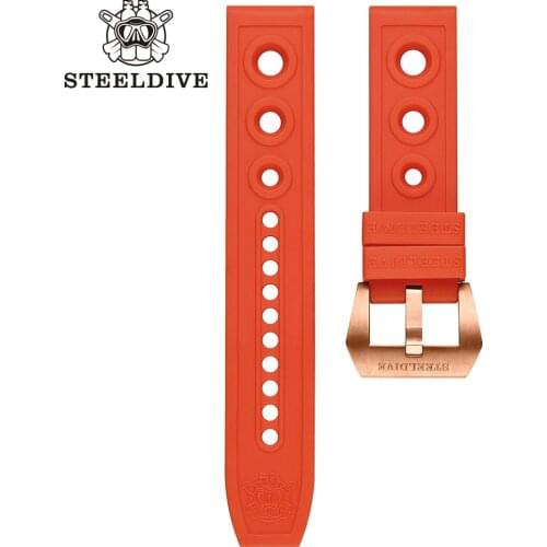 STEELDIVE SD2201S Dive Watch Replacement Watch Strap Bronze Buckle 20mm Bands 22mm Bracelets Dive Watch Strap Buckle 20/22mm