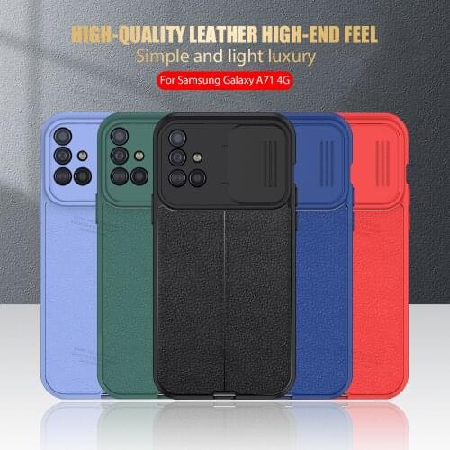 Lychee Pattern Silicone Case For Samsung Galaxy A71 A51 A31 A11 Shockproof push window Back Cover bumper for galax a 71 51 71a