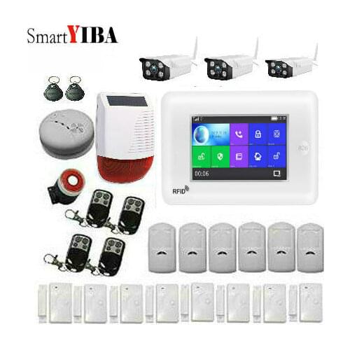 SmartYIBA 3G WiFi GSM Security Alarm System RFID IOS Android APP Control Wireless Smart Home Burglar Alarm Sensor Alarm DIY kit