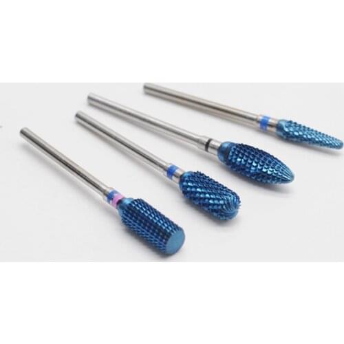 Dental Carbide Tungsten Bur Nano Coating Blue Nail Drill For Micro Handpieces Motor