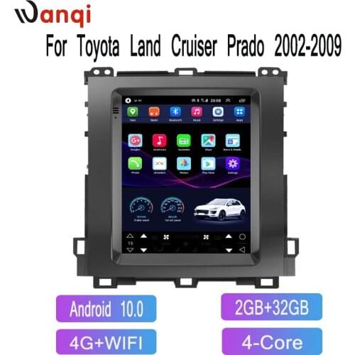 Vertical 9.7inch Tesla Screen For Toyota Land Cruiser Prado 2002 - 2009 Car Radio Multimedia Video Player 4G WiFi Stereo Android