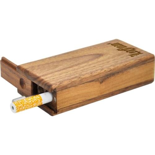 LEAFMAN Metal One Hitter Pipe Bat Dugout Box With Magnetic Cover Wooden Tobacco Storage Case Box For Herb Pipes