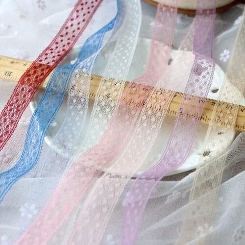 10meter Polka dot hard qualitative lace handmade ribbon bouquet gift packaging gauze baby clothes accessories