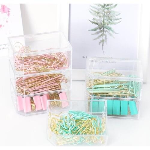 TUTU gold pink green Binder clips push pins paper clip stationery combination set pushpin clip Escolar Stationary Set H0462