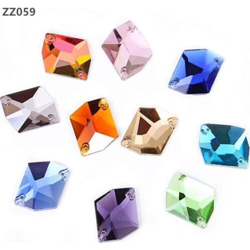 Zsbszc fancy stone decorative crystals stone accessories flatback rhinestone dress sew on rhinestone beads multi-color ZZ059