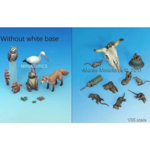 1/35 Scale Miniatures Animal Small Animals & Mice Sand Table Model of the Scene Unpainted Resin Model Kit figure Free Shipping