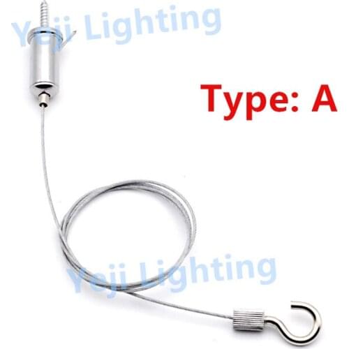 1m 2m 2.5m Steel wire rope with hook and mini ceiling rose Telescopic wire cord set for Chandelier lamp lighting accessories