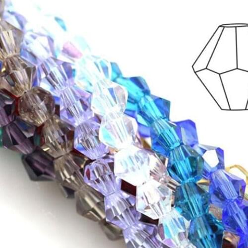 1 strand 4/6mm Crystal Glass Bicone Loose Beads Jewelery Findings For DIY Handmade 587