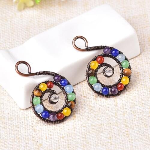 1PC Natural Stone Pendant Colorful Spiral Mineral Jewelry Chakra Reiki Energy Quartz For Men Women Crystal Necklace Lovers Gift