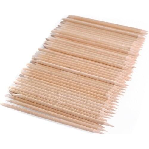 100 pcs/pack Nail Cuticle Remover Nail Art Orange Wood Sticks Cuticle Pusher Manicures Nail Art Care Tools