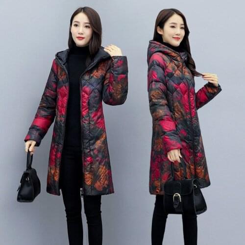 Women 2021 Winter Fashion Long Thin Down Jackets Female Slim Warm Hooded Coats Ladies Plus Size White Duck Down Overcoats R286