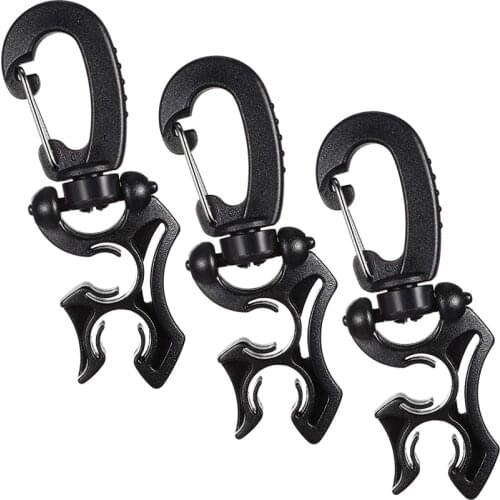 3 Pcs Diving Hose Holder Clip Scuba Diving Double BCD Hose Clip with Snap Hook Buckle for Dive Snorkeling Accessories