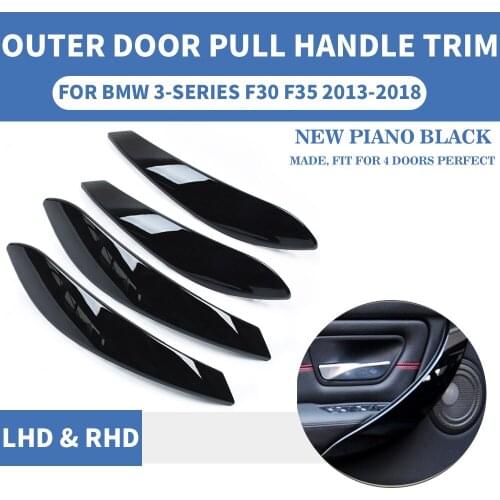 4PCS LHD RHD Piano Black Car Interior Inner Door Pull Handle Outer Front Rear L R Protect For BMW F30 F80 F31 F32 F33 F35 13-18